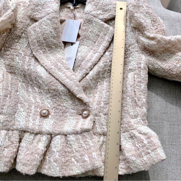 [🌟 PRICE FIRM] LoveShackFancy Puff-Shoulder Houndstooth Boucle Tweed Jacket - Picture 8 of 15